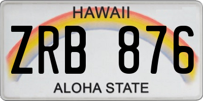 HI license plate ZRB876