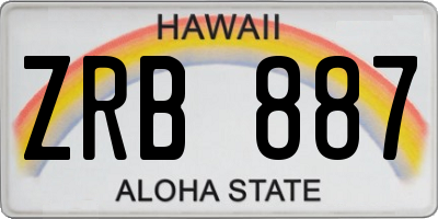HI license plate ZRB887