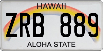 HI license plate ZRB889