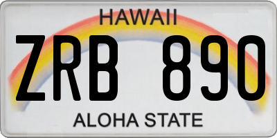 HI license plate ZRB890