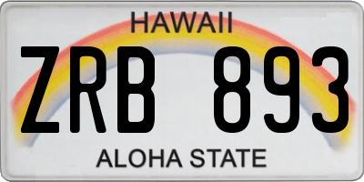 HI license plate ZRB893