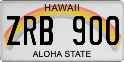 HI license plate ZRB900