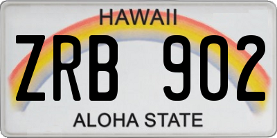 HI license plate ZRB902