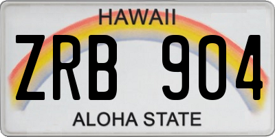HI license plate ZRB904