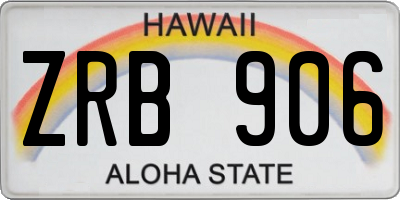 HI license plate ZRB906