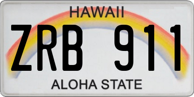 HI license plate ZRB911