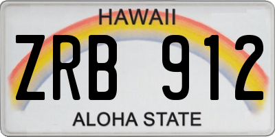 HI license plate ZRB912