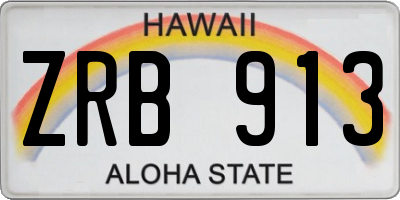 HI license plate ZRB913