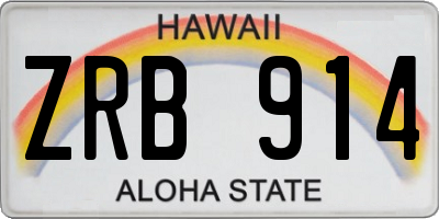 HI license plate ZRB914