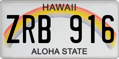 HI license plate ZRB916