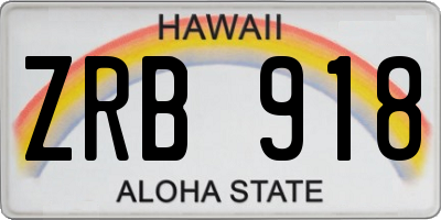 HI license plate ZRB918