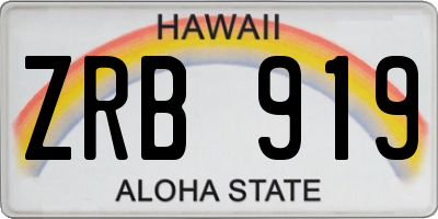 HI license plate ZRB919