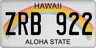 HI license plate ZRB922