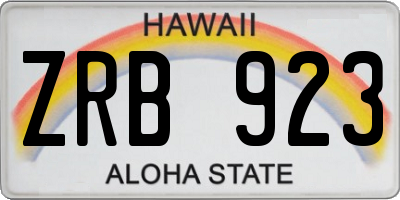 HI license plate ZRB923
