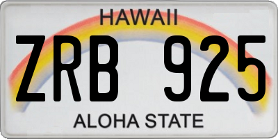 HI license plate ZRB925