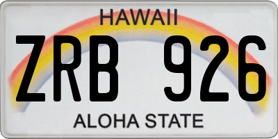 HI license plate ZRB926