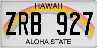 HI license plate ZRB927