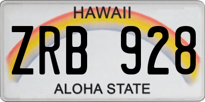 HI license plate ZRB928