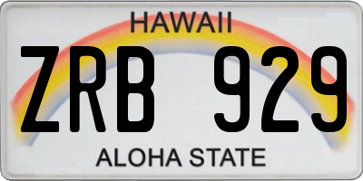 HI license plate ZRB929