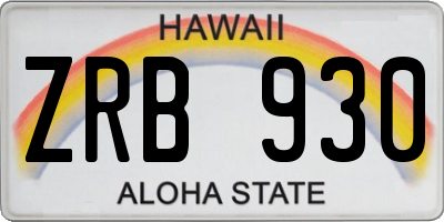 HI license plate ZRB930
