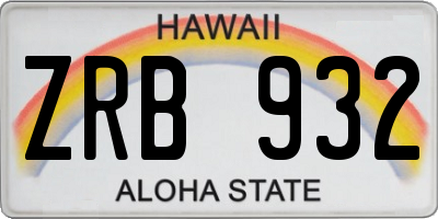 HI license plate ZRB932