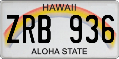 HI license plate ZRB936