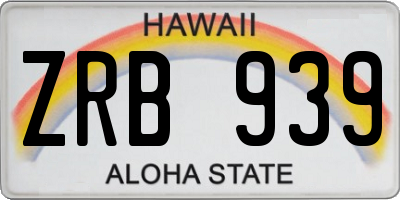 HI license plate ZRB939