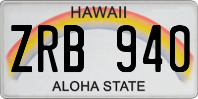 HI license plate ZRB940