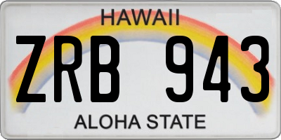HI license plate ZRB943