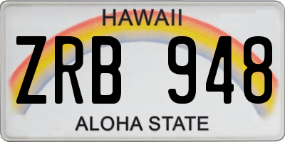HI license plate ZRB948