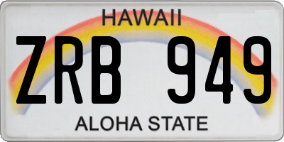 HI license plate ZRB949