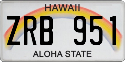HI license plate ZRB951