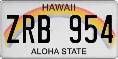 HI license plate ZRB954