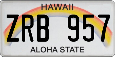 HI license plate ZRB957