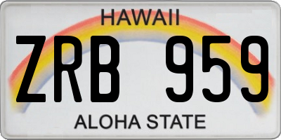HI license plate ZRB959
