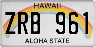 HI license plate ZRB961