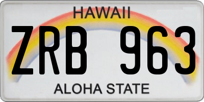 HI license plate ZRB963