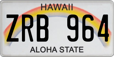 HI license plate ZRB964