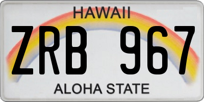HI license plate ZRB967
