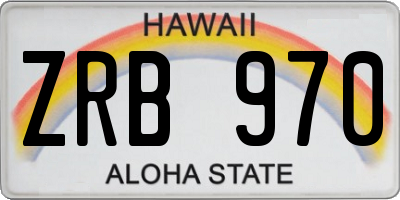 HI license plate ZRB970