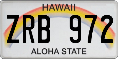 HI license plate ZRB972
