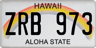 HI license plate ZRB973