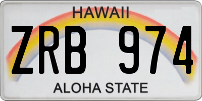 HI license plate ZRB974