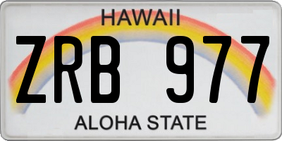 HI license plate ZRB977