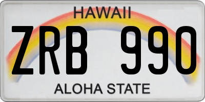 HI license plate ZRB990