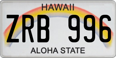HI license plate ZRB996