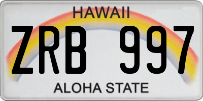 HI license plate ZRB997