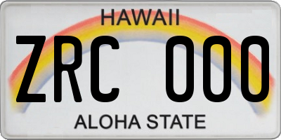 HI license plate ZRC000