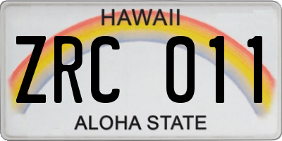 HI license plate ZRC011