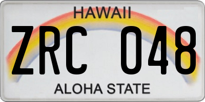 HI license plate ZRC048